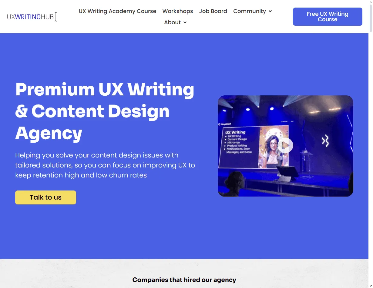 UX Writing Hub: one of the best chat UI design agencies perfecting microcopy in chat flows