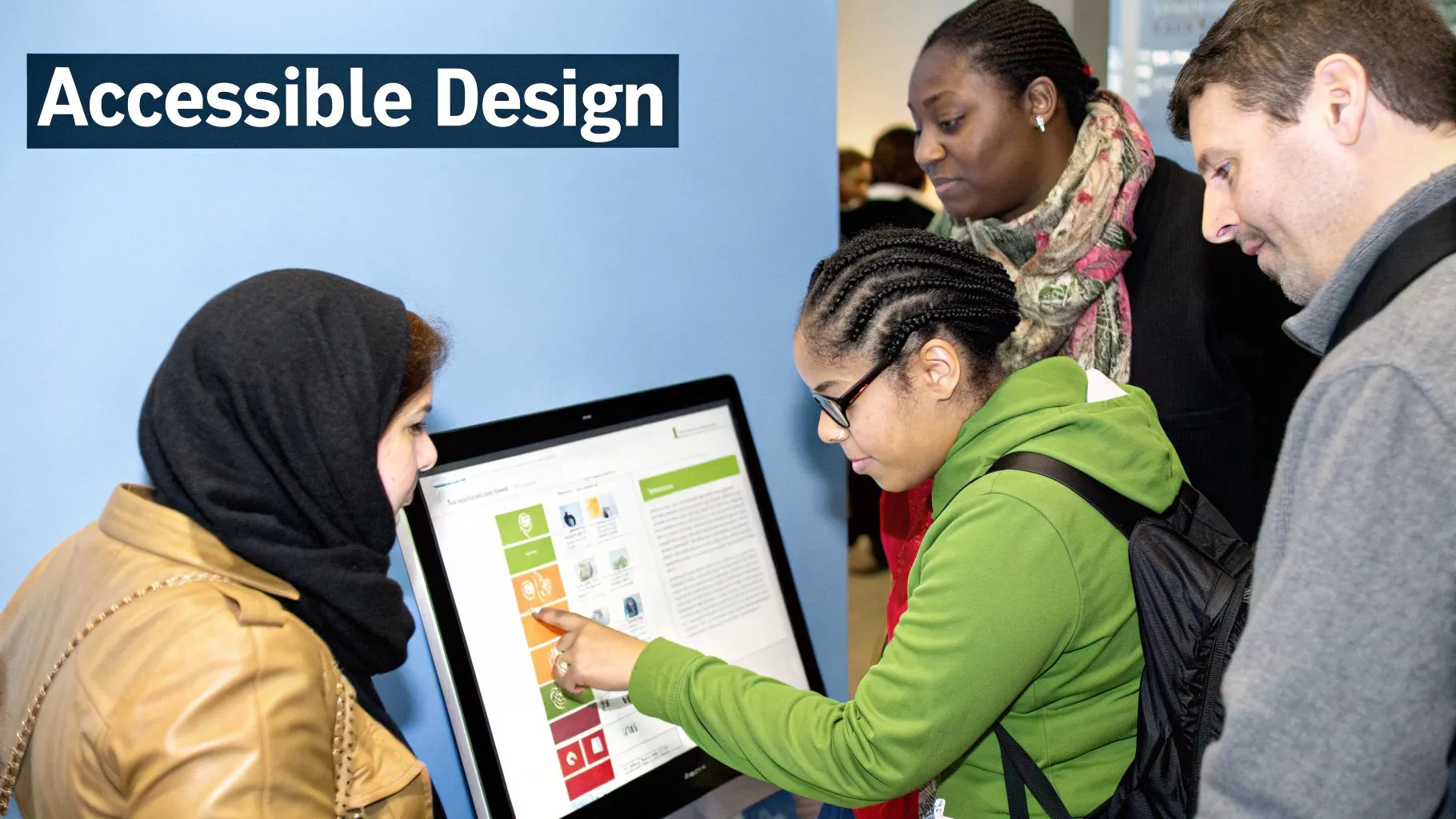 Three diverse professionals collaborating on a digital interface, illustrating the practical application of Web3 principles in a modern business setting.