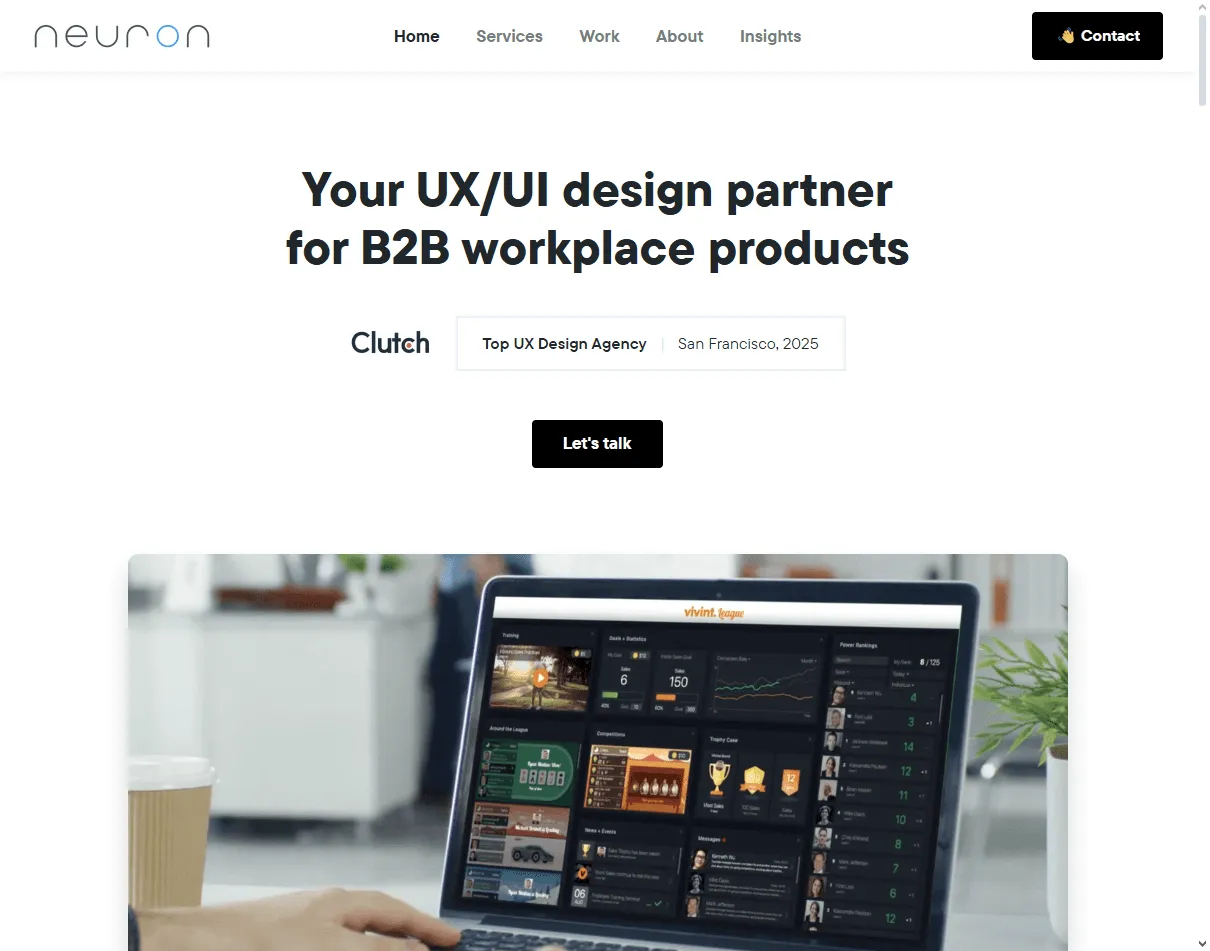 Neuron: strategy-driven product firm counted among the best edtech UX agencies for enterprise learning dashboards and admin tools