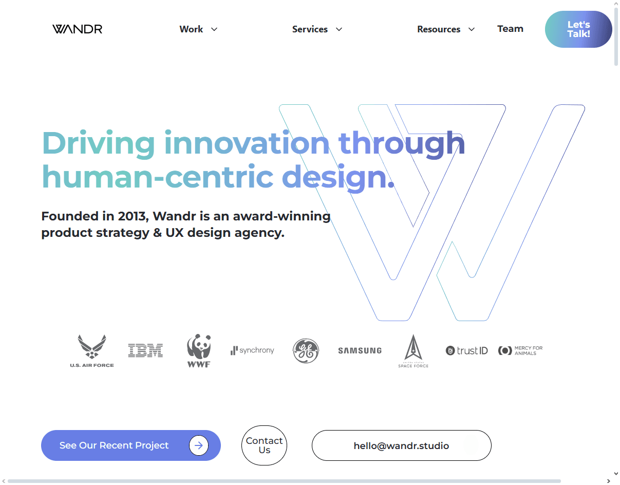 Wandr: best luxury ux agency for modern SaaS and tech brands seeking aesthetic clarity