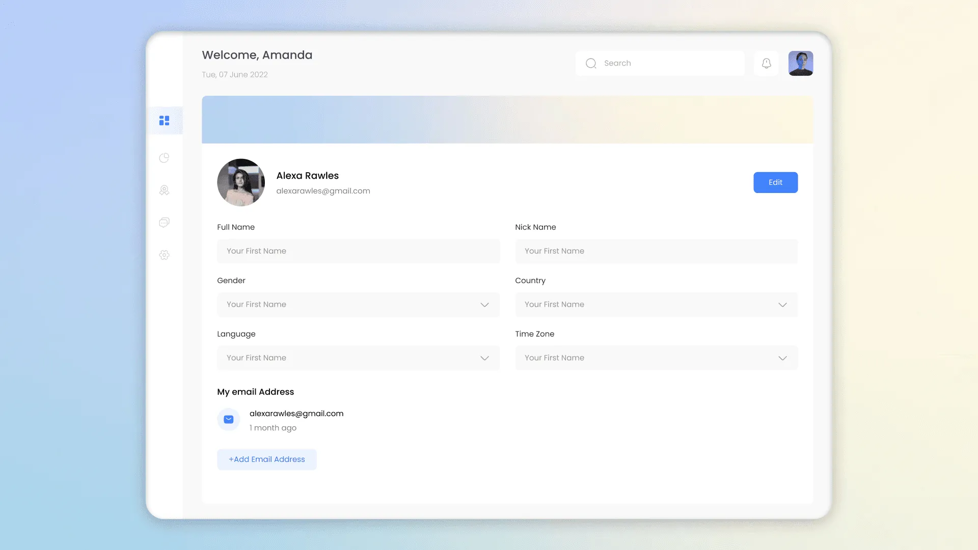 Figma account settings modal with categories for Account, Community, and Notifications, organized for accessibility and collaboration.