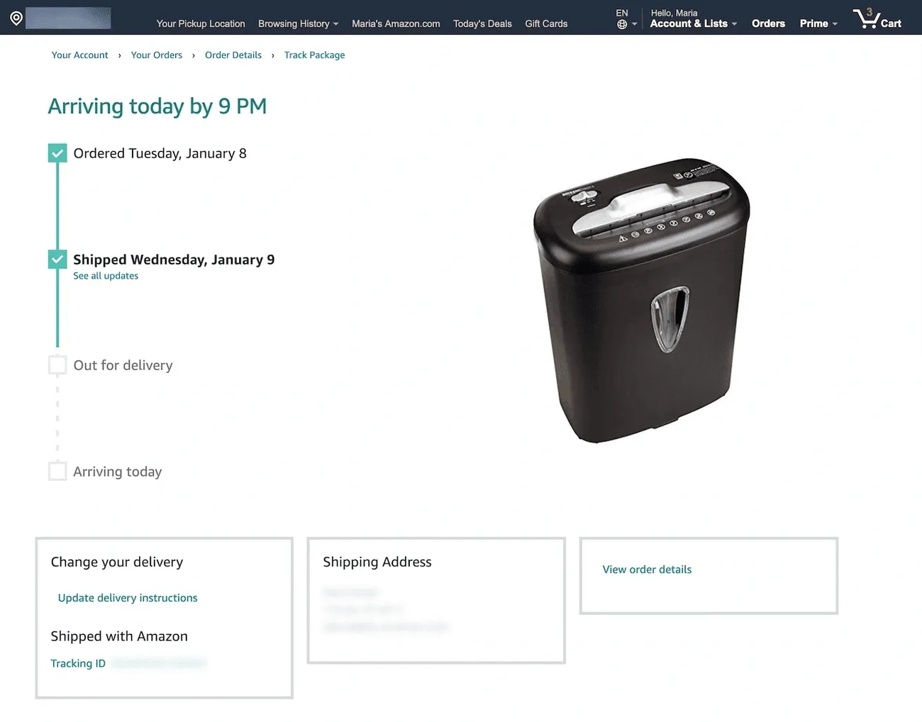 Amazon’s Delivery Tracker Progress Bar