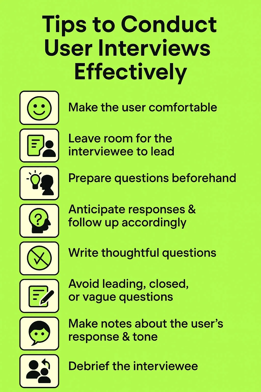 Tips on how to conduct user interviews effectively? - an overview