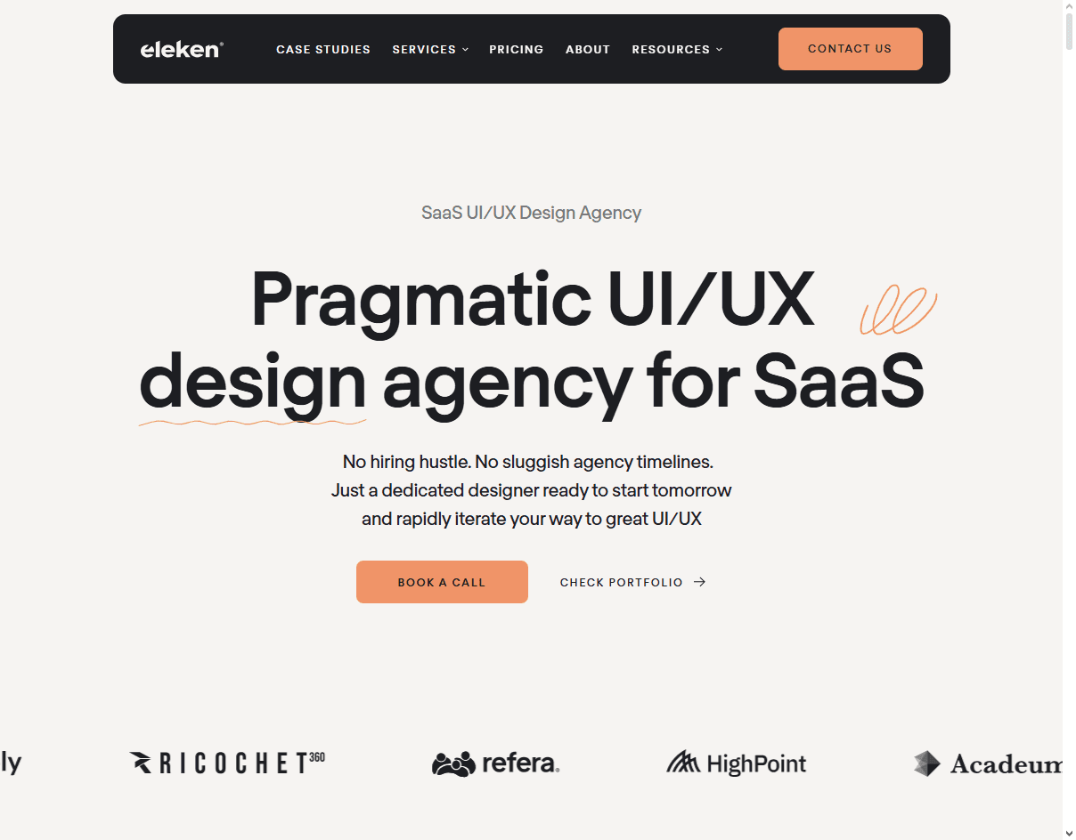 Eleken: one of the best UX agencies for product-led startups needing UX flexibility