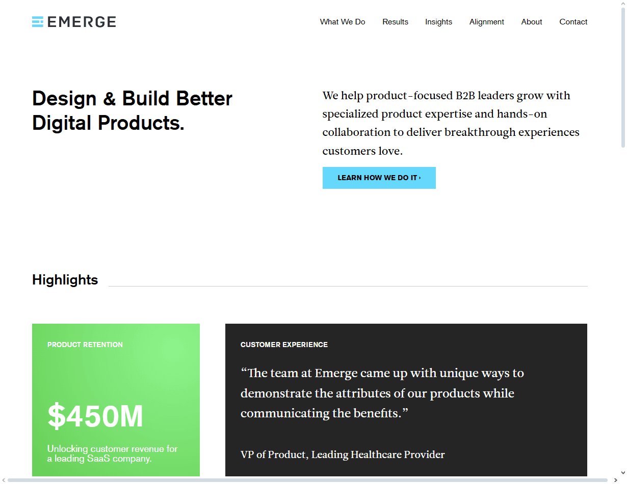 Emerge Interactive is one of the best AI feature UX design agencies for voice and vision interfaces.