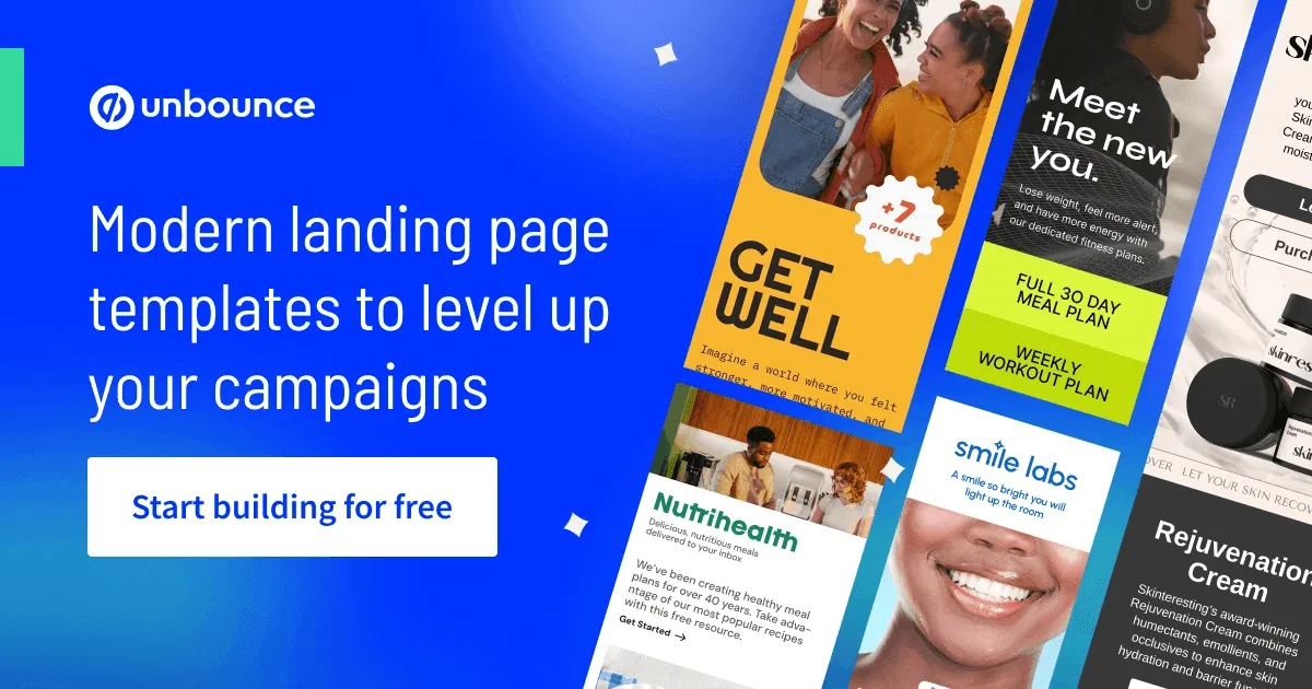 Clean, minimalist webinar landing page built with Unbounce’s drag-and-drop builder.