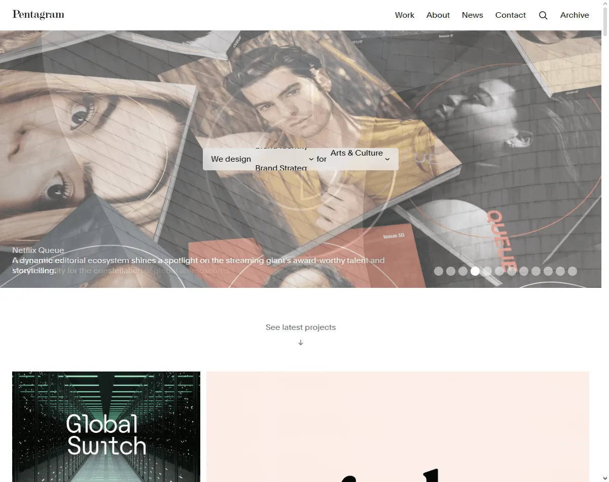 Pentagram: one of the best gesture interaction design agencies with bold creative vision