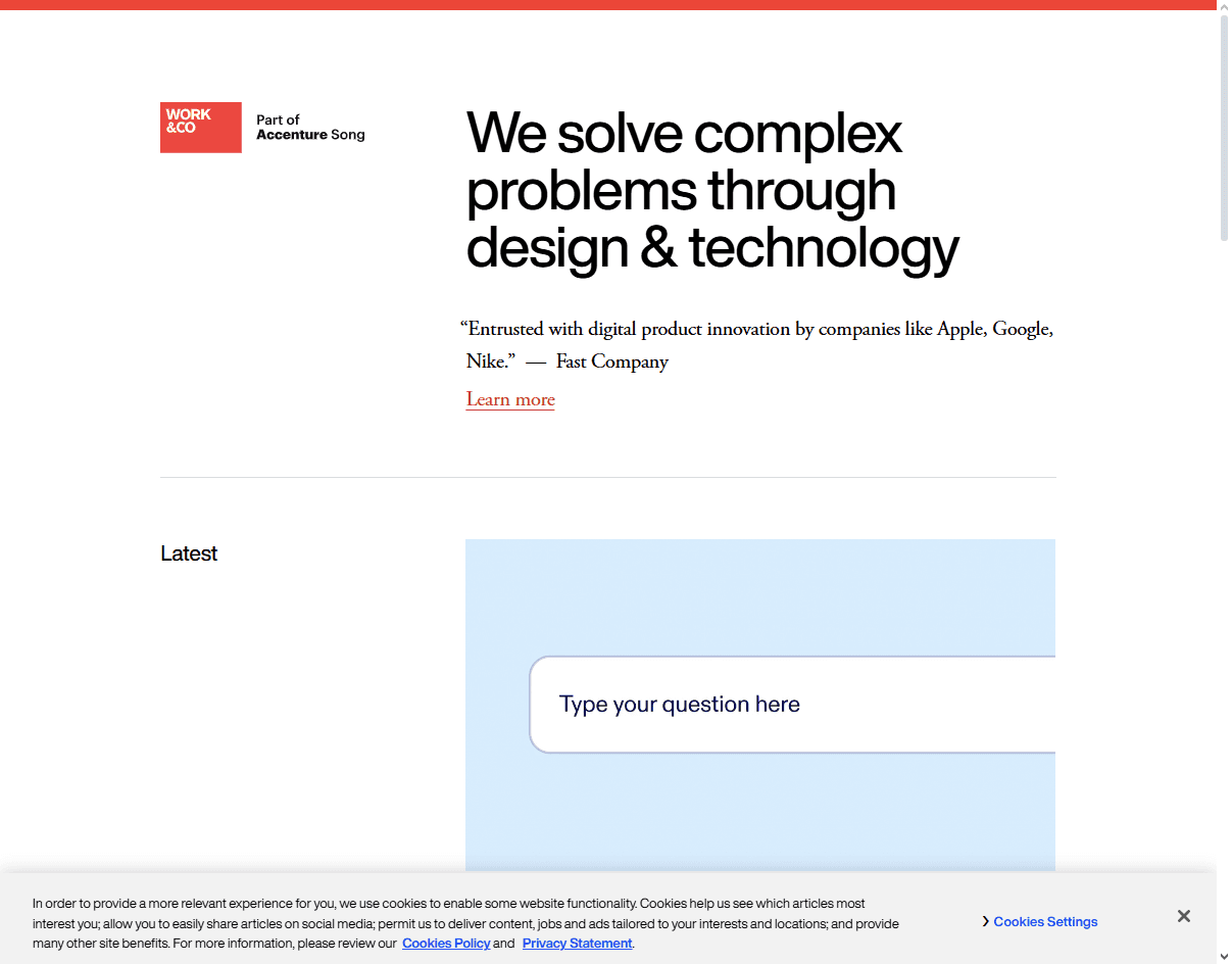 Work & Co – Strategic UX agency for enterprise construction platforms and job-site coordination tools.
