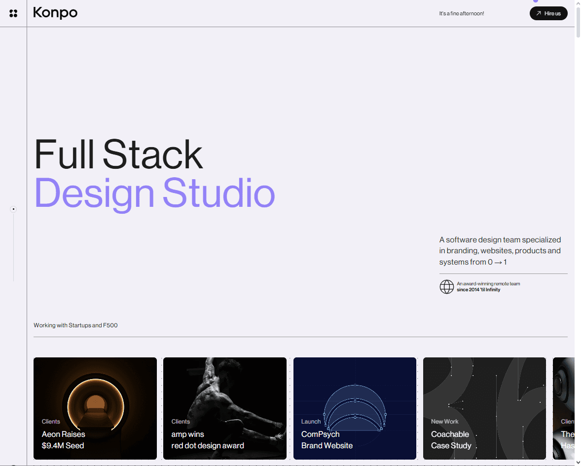 Konpo: creative-first boutique studio known as one of the best healthcare UX agencies for wellness MVPs and experimental UI