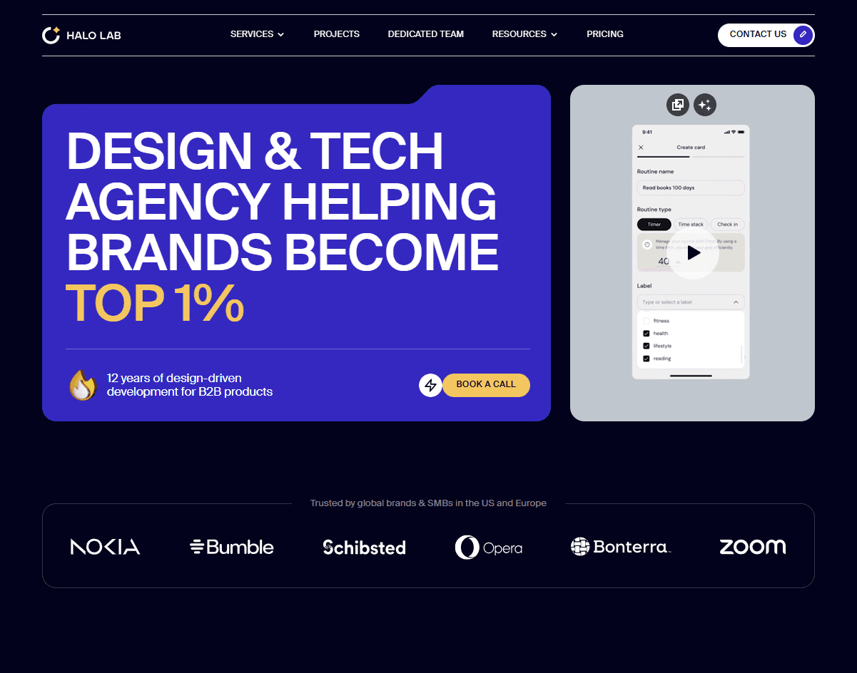 Halo Lab: one of the best augmented reality UI design agencies with 3D and interaction-first thinking