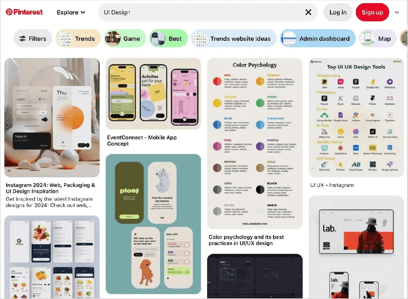 Pinterest pagination design examples using infinite scroll with a masonry grid layout for seamless visual discovery.