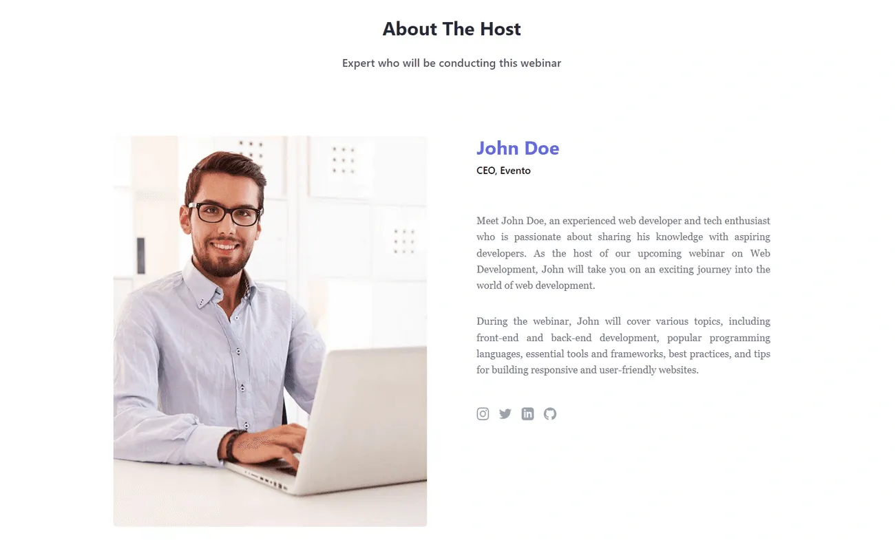 Tailwind’s Instagram strategy webinar landing page with bold colors, guest speaker highlight, and CTA buttons.