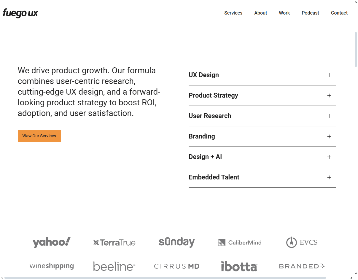 Fuego UX: Publishing UX agency known for clean typography and modern reading experiences