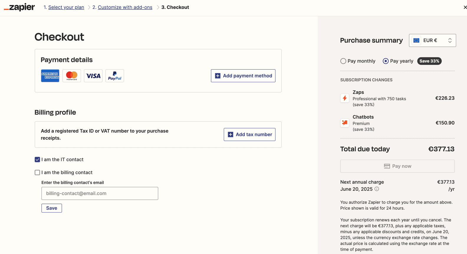Zapier's checkout flow design example is another popular page to take inspiration from. 