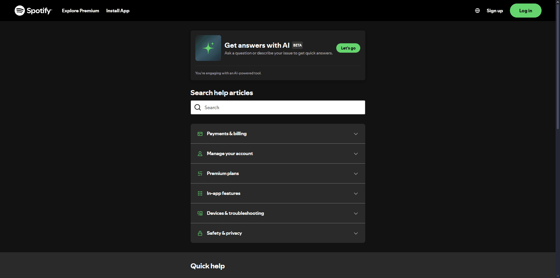 Spotify settings page with grouped options for audio quality, playback controls, and data saver preferences in a clean mobile layout.