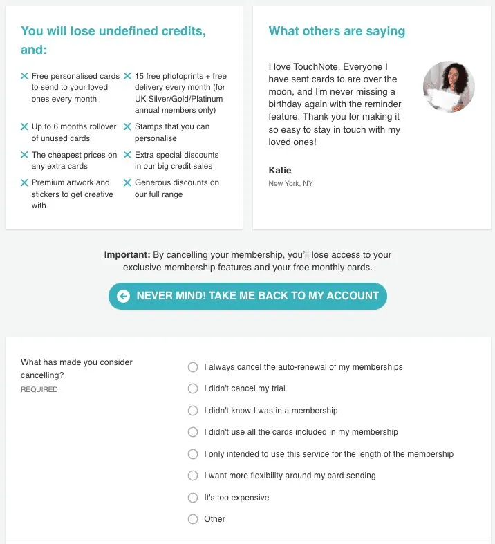TouchNote's Data-Driven Cancellation Flow