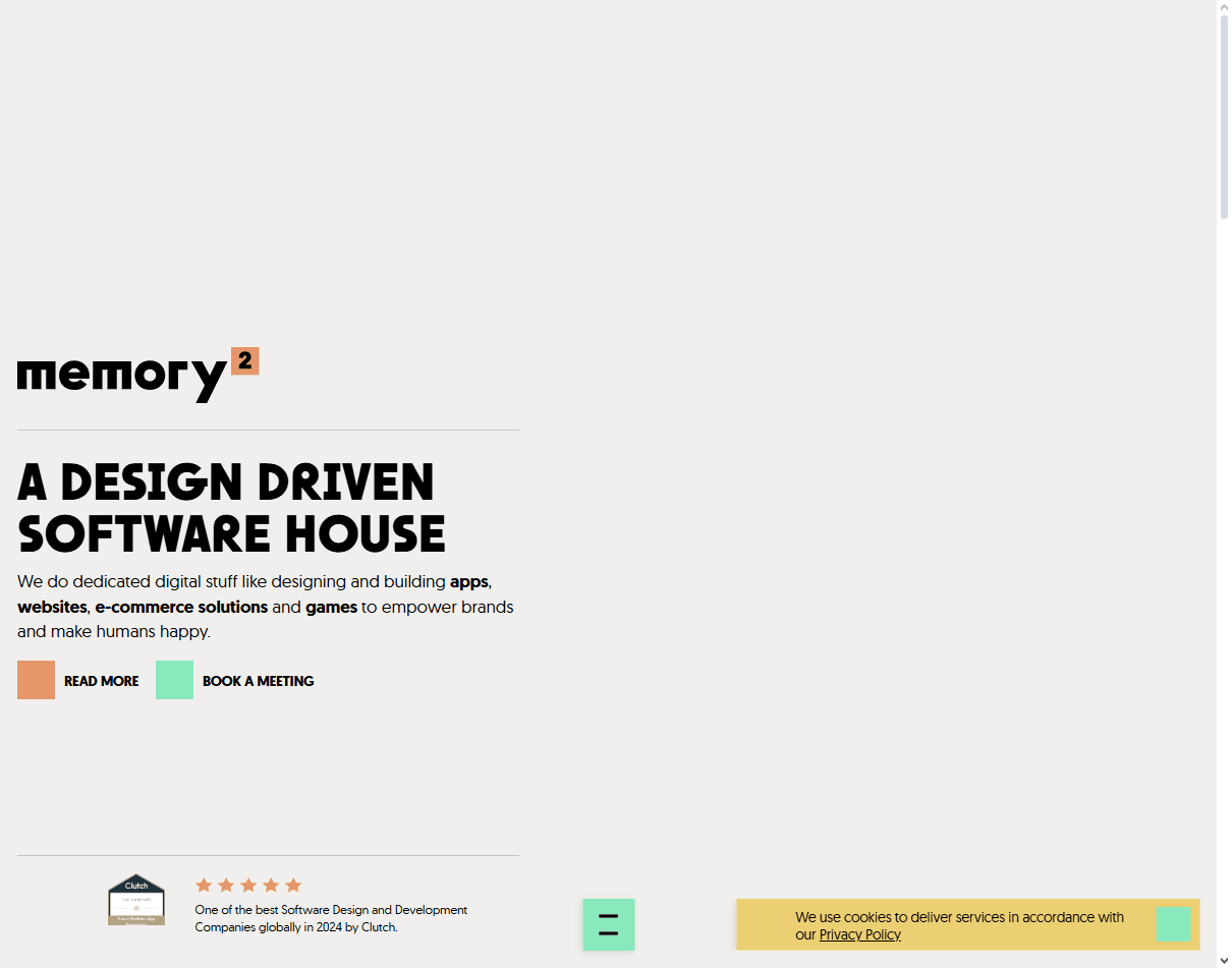Memory Squared: clean and visual-first design firm listed among the best edtech UX agencies for data-rich interfaces