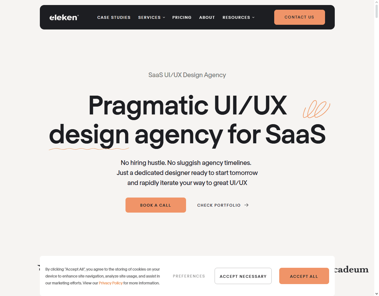 Eleken: one of the best UX agencies for startups with no designer offering embedded talent