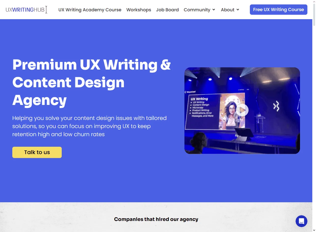 UX Writing Hub: one of the best UX copywriting design agencies with global writing talent