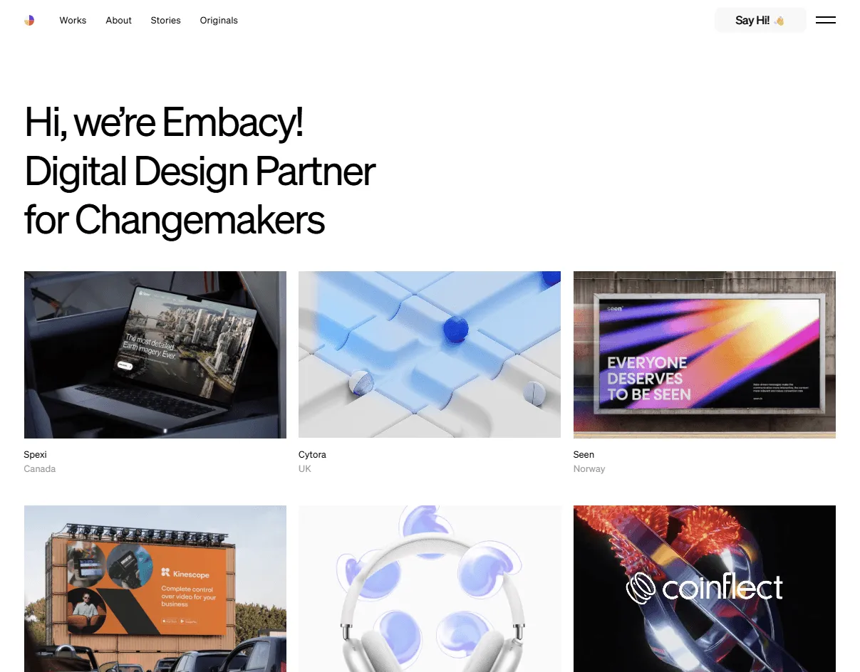 Embacy: remote branding-driven studio ranked among the best personal finance UX agencies for consumer fintech