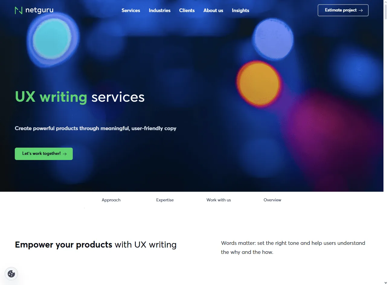 Netguru: one of the best UX copywriting design agencies pairing UI design with human-centered writing