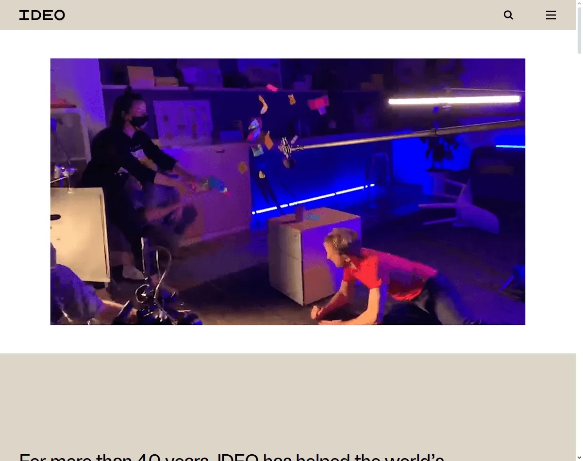 IDEO: one of the best interface animation design agencies using motion to guide users