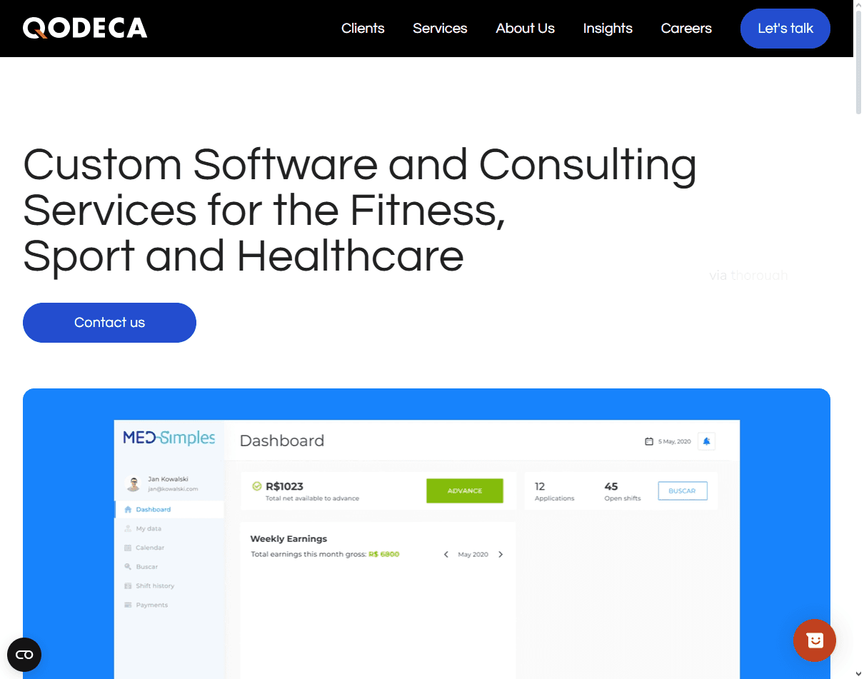 Qodeca: Poland-based team ranked among the best Legaltech UX agencies for internal dashboards and legal SaaS tooling