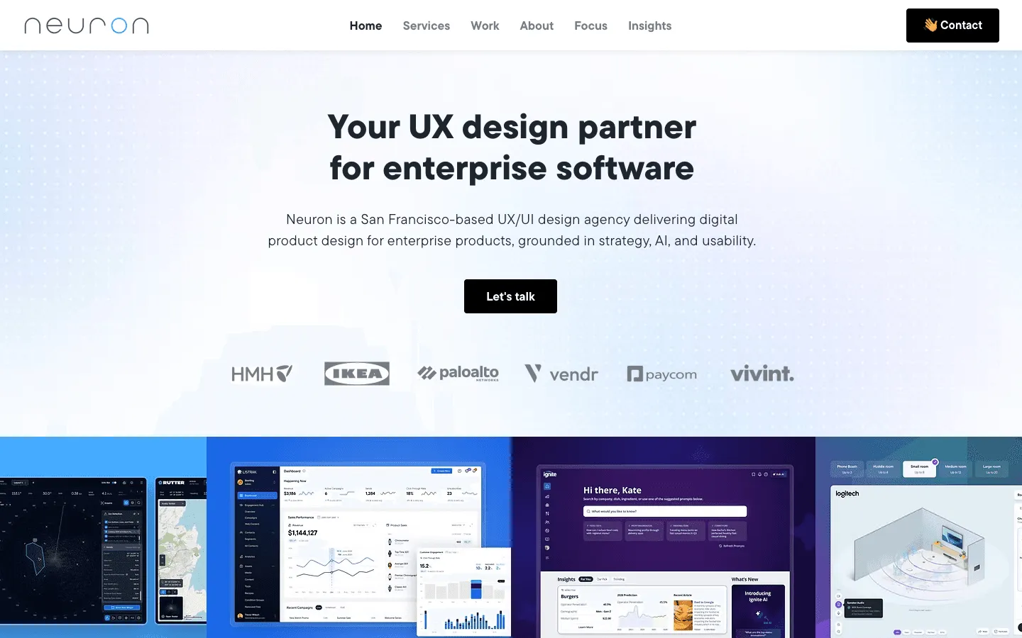 Neuron: Strategy-first listed among the best cybersecurity product design agencies for UX/UI