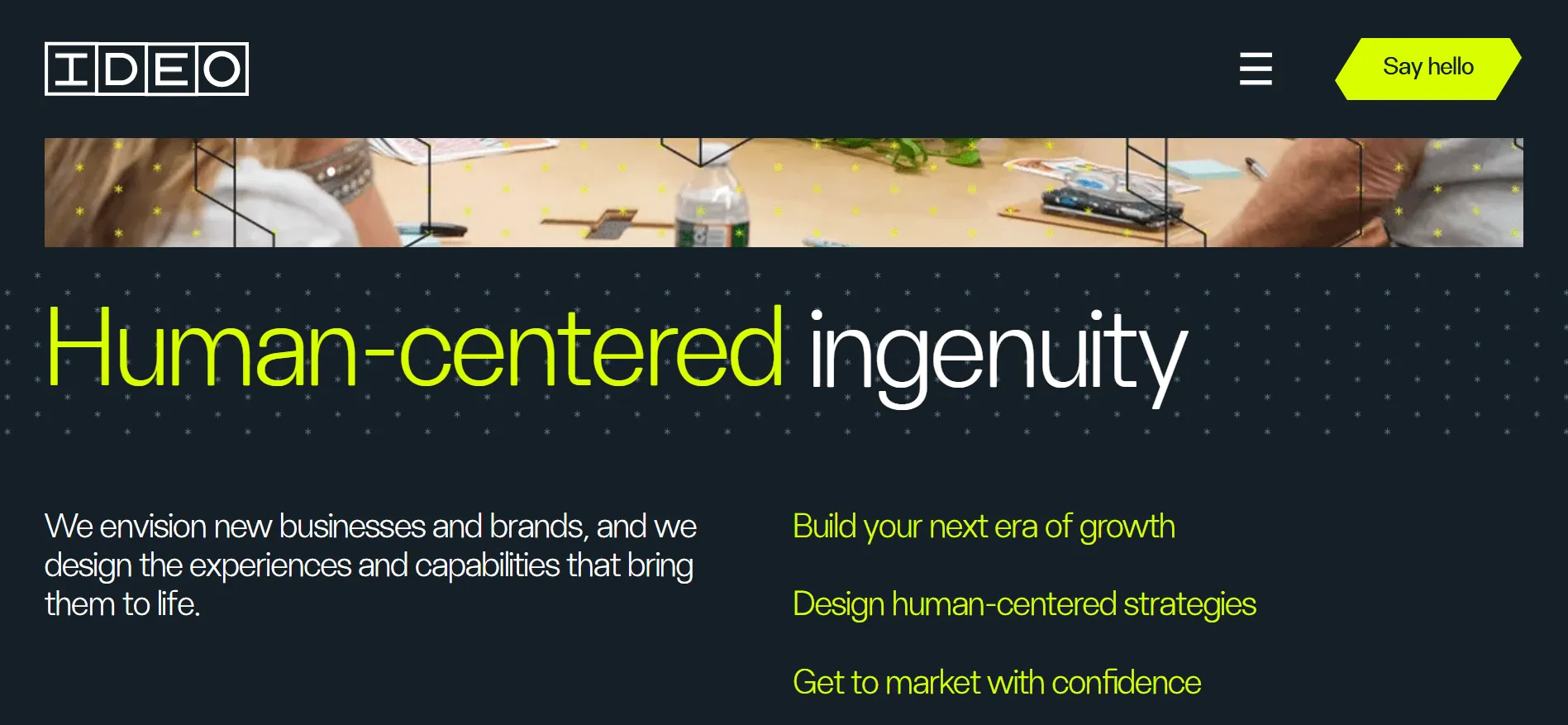 IDEO, one of the biggest (and most renowned) UX design agencies in the world for B2B, B2C & other industries