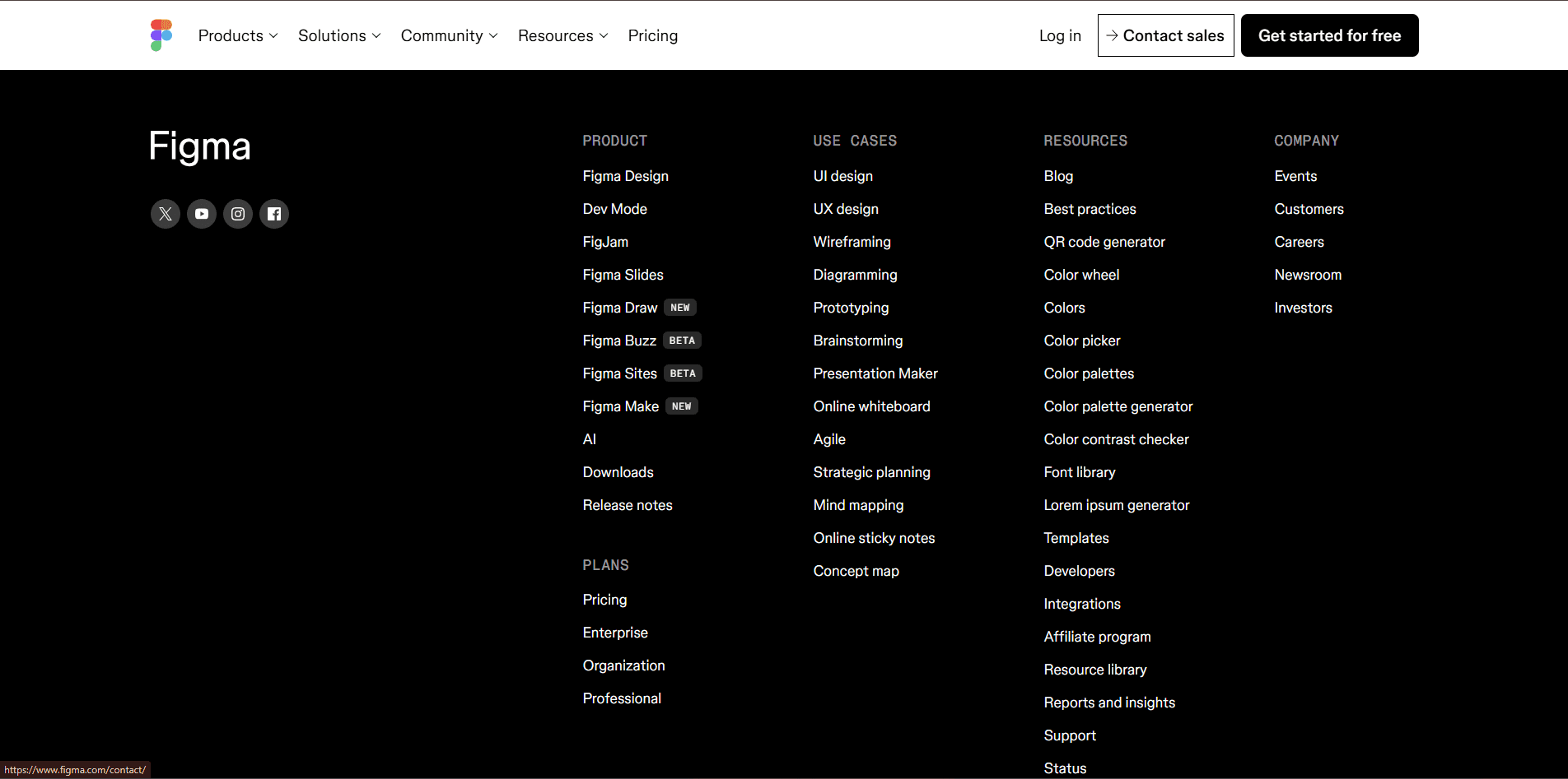 Figma website footer highlighting reusable component structure, collaborative design consistency, and clean navigation aligned with brand identity.