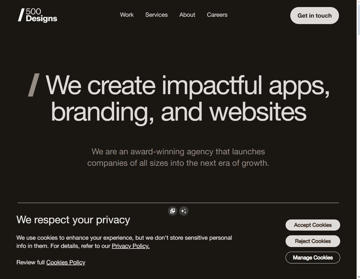 500 Designs is one of the best chatbot interface design agencies for branded user experiences.
