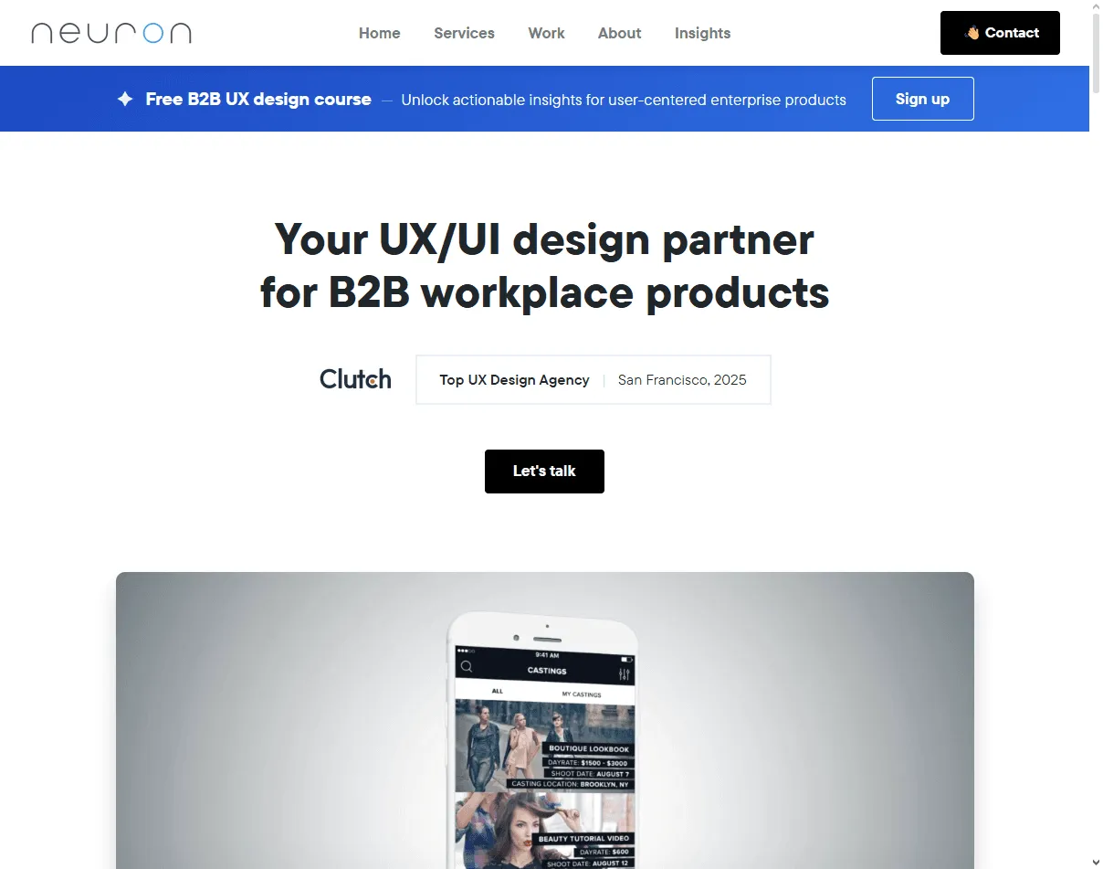 Neuron: one of the best UX agencies for Series A startups needing clarity in complex UX
