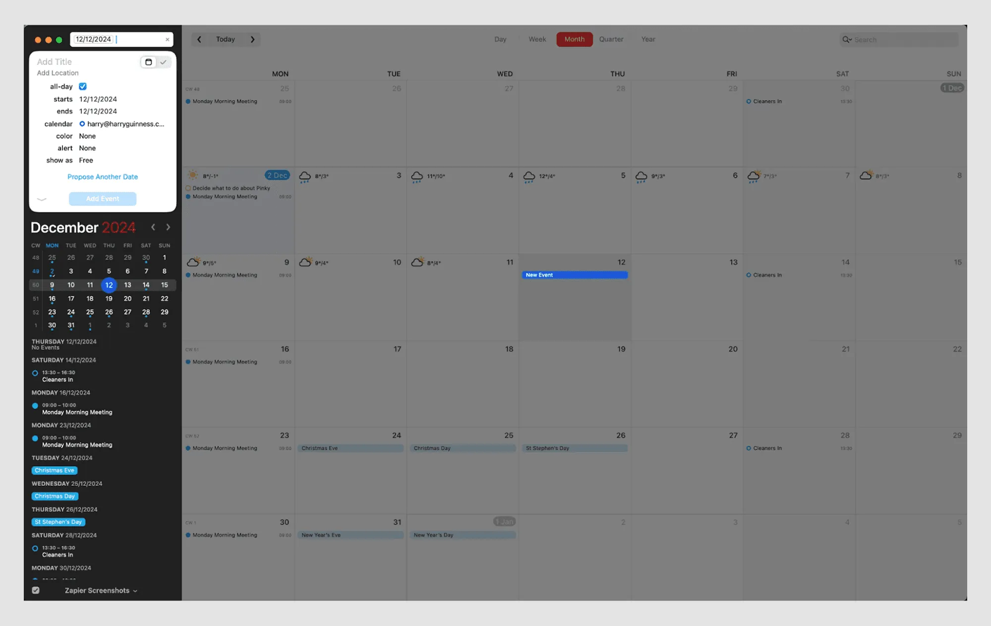  Fantastical – Grid + Timeline View