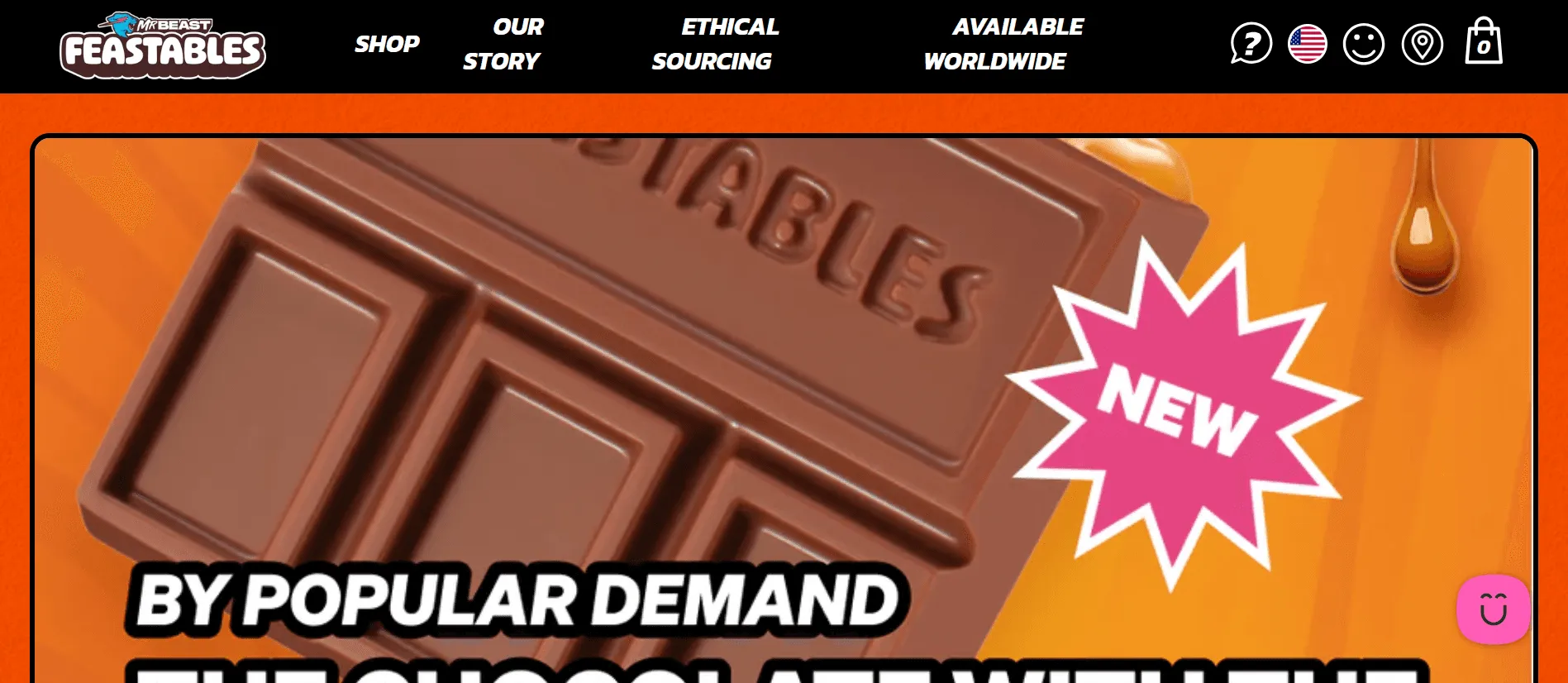  Feastables - a renowned startup website example