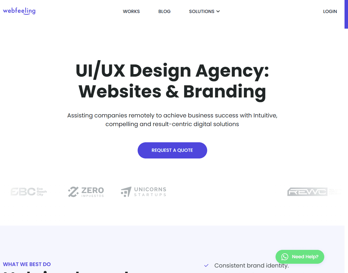 Webfeeling: one of the best UX copywriting design agencies for web and app interfaces
