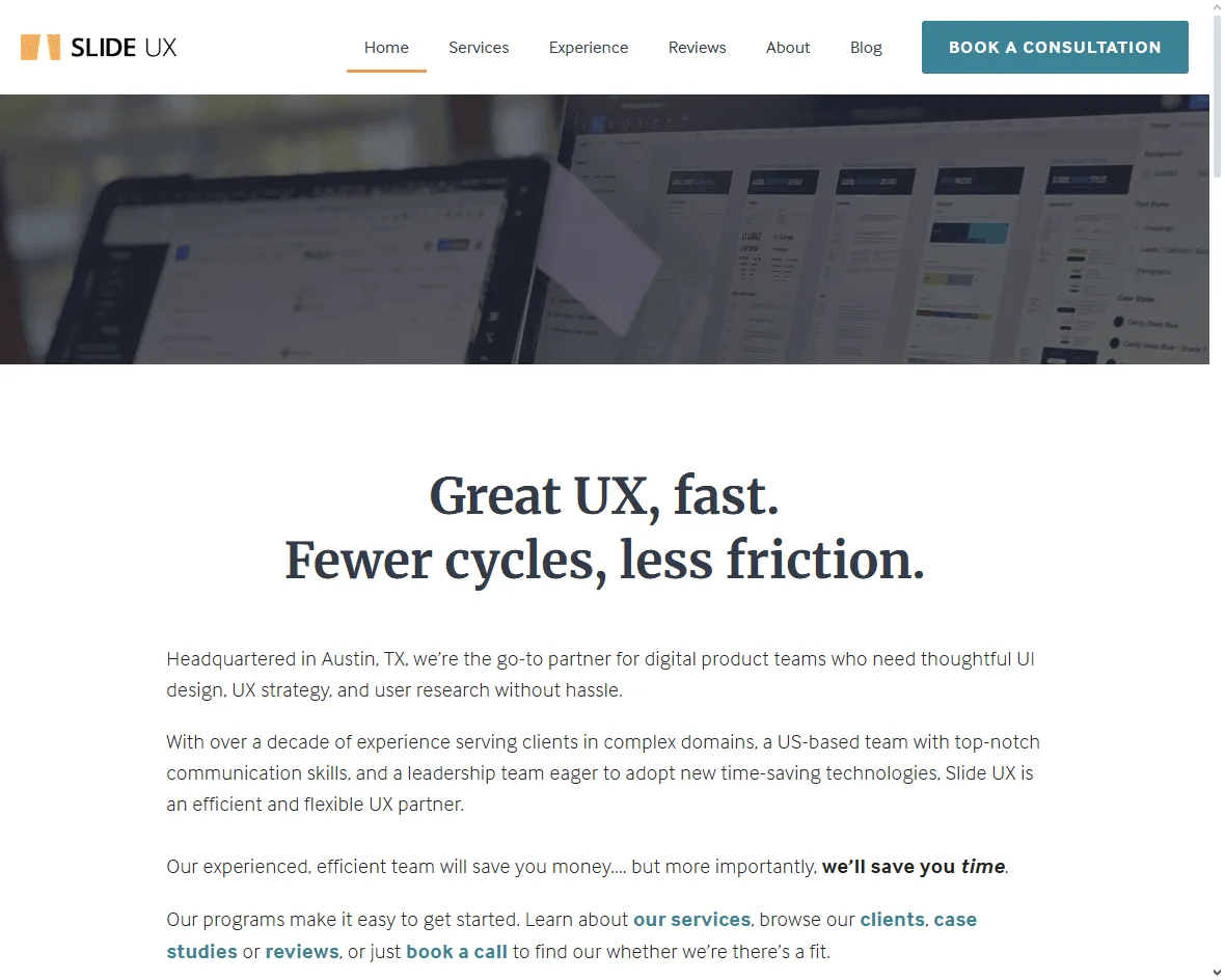 Slide UX: enterprise-focused interface design firm listed among the best healthcare UX agencies for workflow optimization