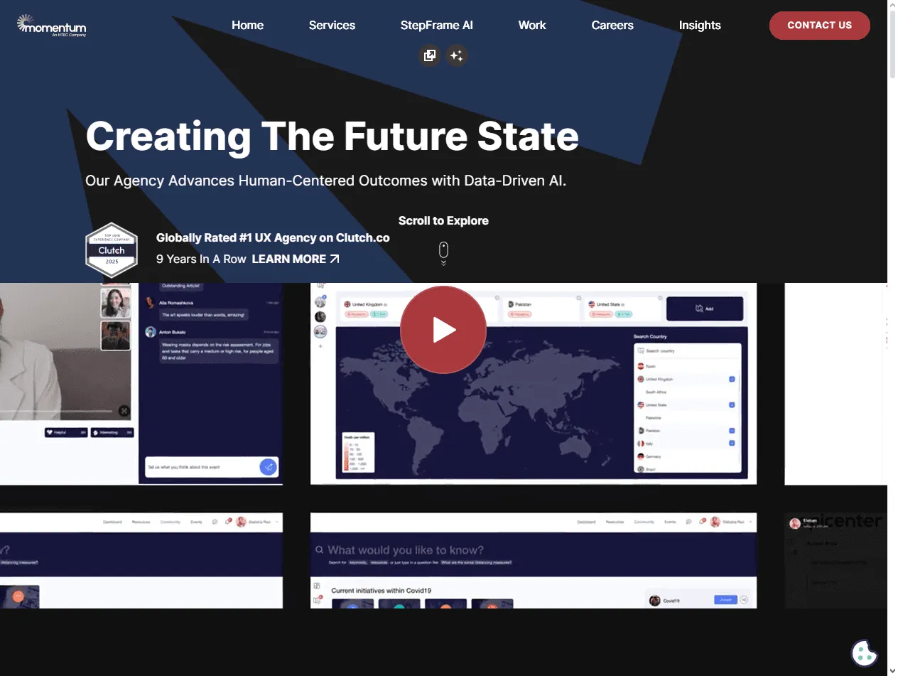 Momentum Design Lab: US-based agency featured in best dental UX agencies for multi-clinic dental SaaS UX