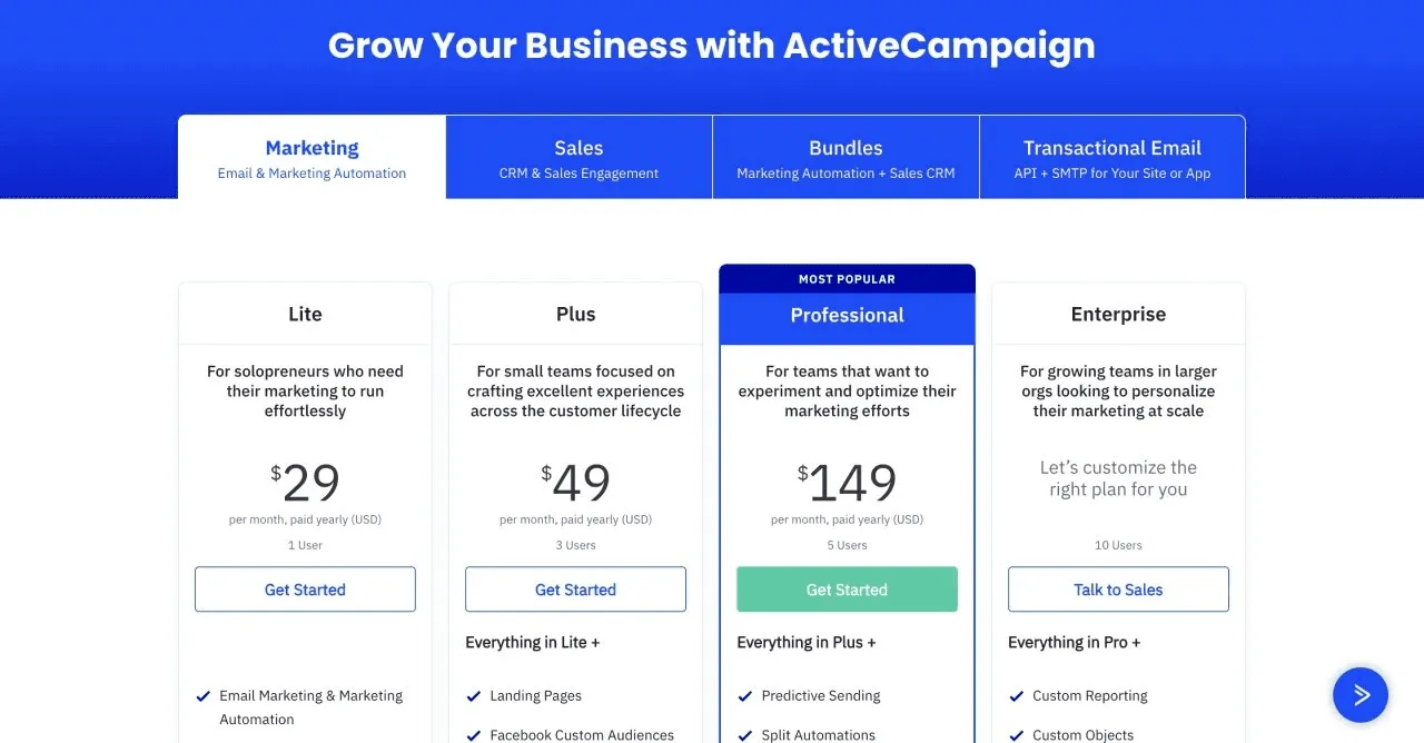 A confused pricing page is a bleeding ground for conversions. Avoid this website design mistake, opt for a 3-tier pricing structure. 