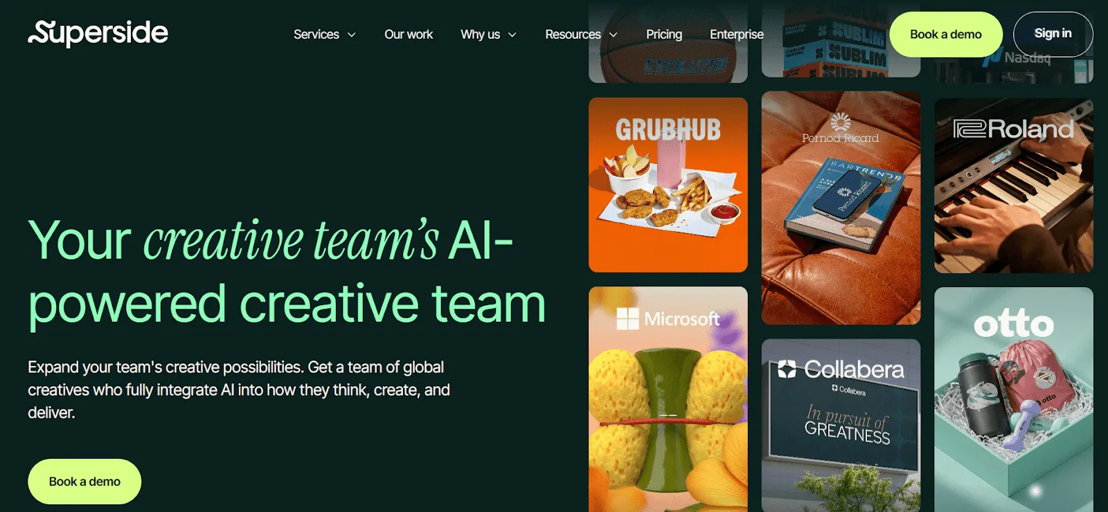  Superside is a subscription-based creative services company designed to function as an always-on design team for businesses that require continuous creative output. 