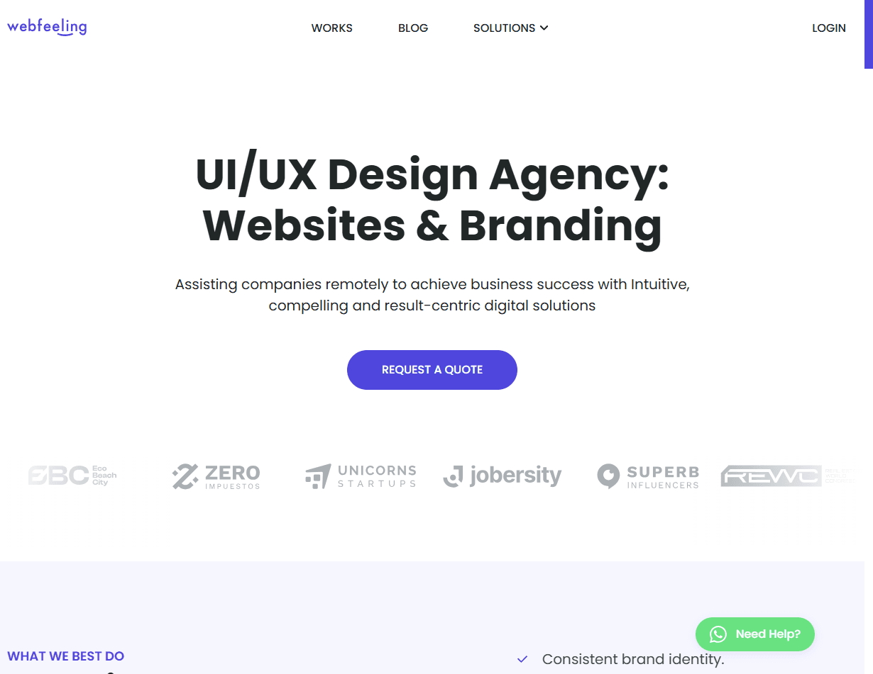 Webfeeling: one of the best chat UI design agencies merging text with design context
