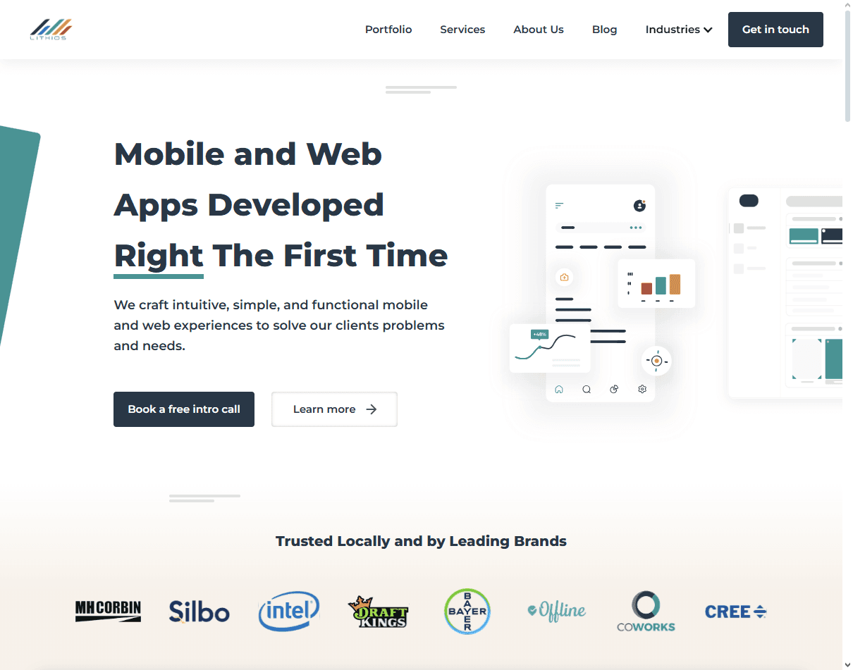 Lithios: Raleigh-based mobile studio among the best Legaltech UX agencies for app-based legal platforms and onboarding UX