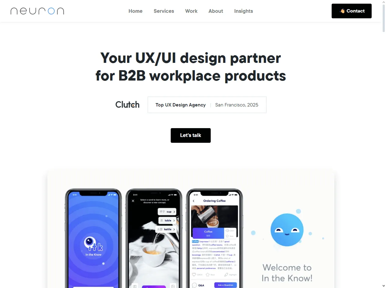  Neuron: San Francisco-based studio listed in Best IT UX Agencies for enterprise-grade backend and IT dashboards
