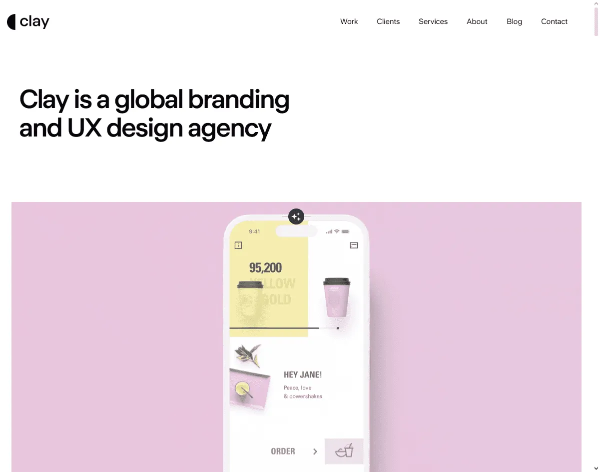 Clay: one of the best gesture-based UI design agencies for polished app gestures
