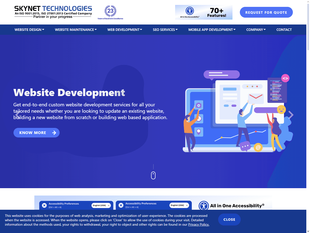 Skynet Technologies: US-based company in best dental UX agencies for dental e-commerce and portal UX